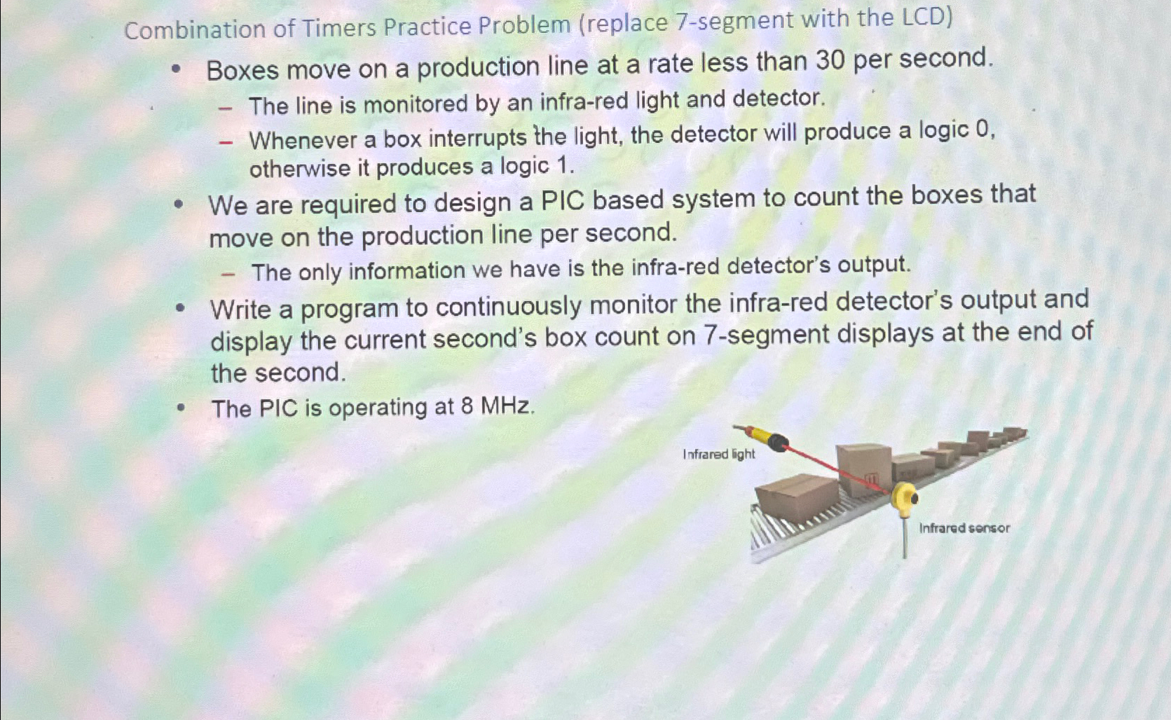  Combination of Timers Practice Problem (replace 7-segment with the LCD) Boxes