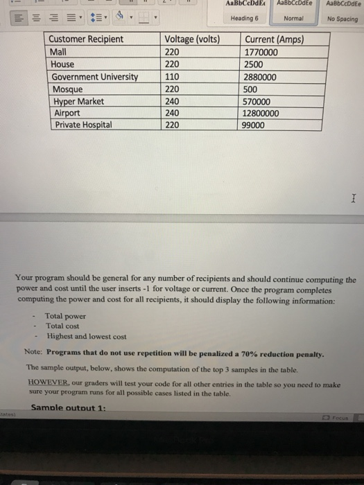) ( math.h ) Heading Normal No Spacing Headi Problem statement Write