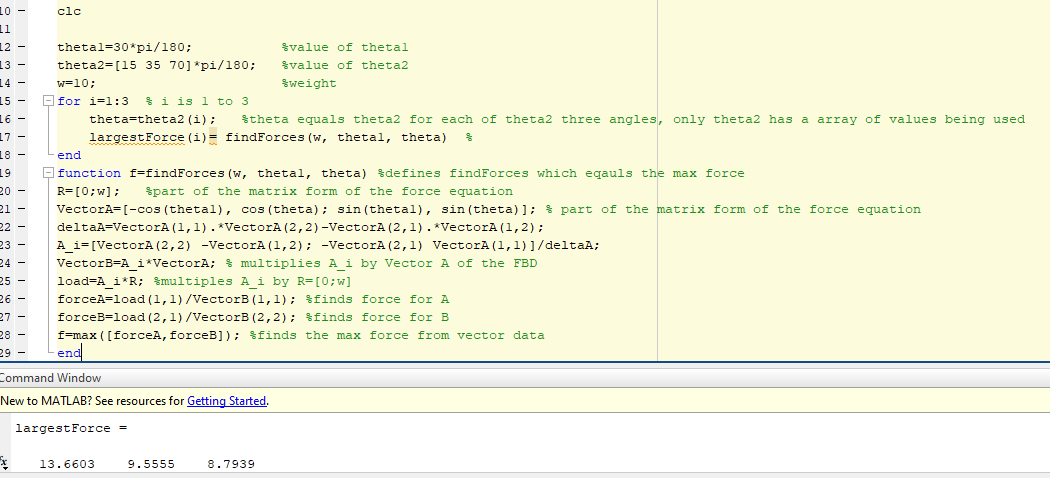 a matrix form by Using for loop". To make this function useful