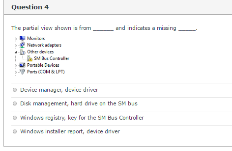 The partial view shown is from _____ and indicates a missing