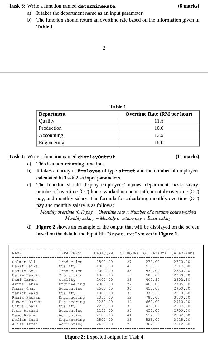 Write a complete C++ program. The program uses various types of structured