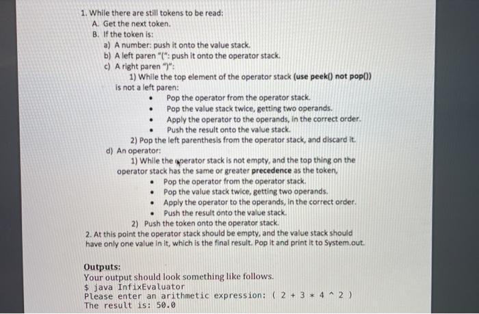 can evaluate an infix arithmetic expressions involving doubles combined with +, -