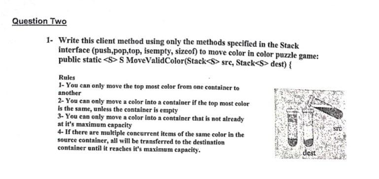  return type not given Question Two 1. Write this client method