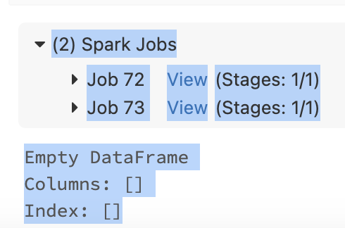 Issue with python code used for correlation (person) using databricks. This is