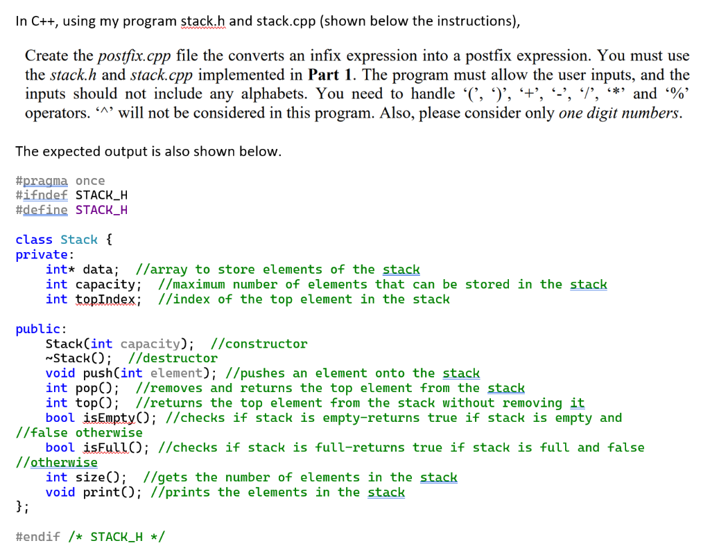 From our expert: The stack defined has int* data whereas we need
