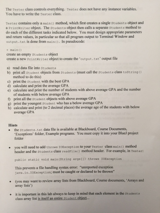 to practice using file input and output, and array list of objects.