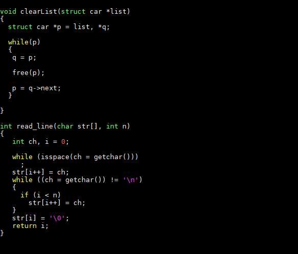car declaration and prototypes for the functions in car. c. The header
