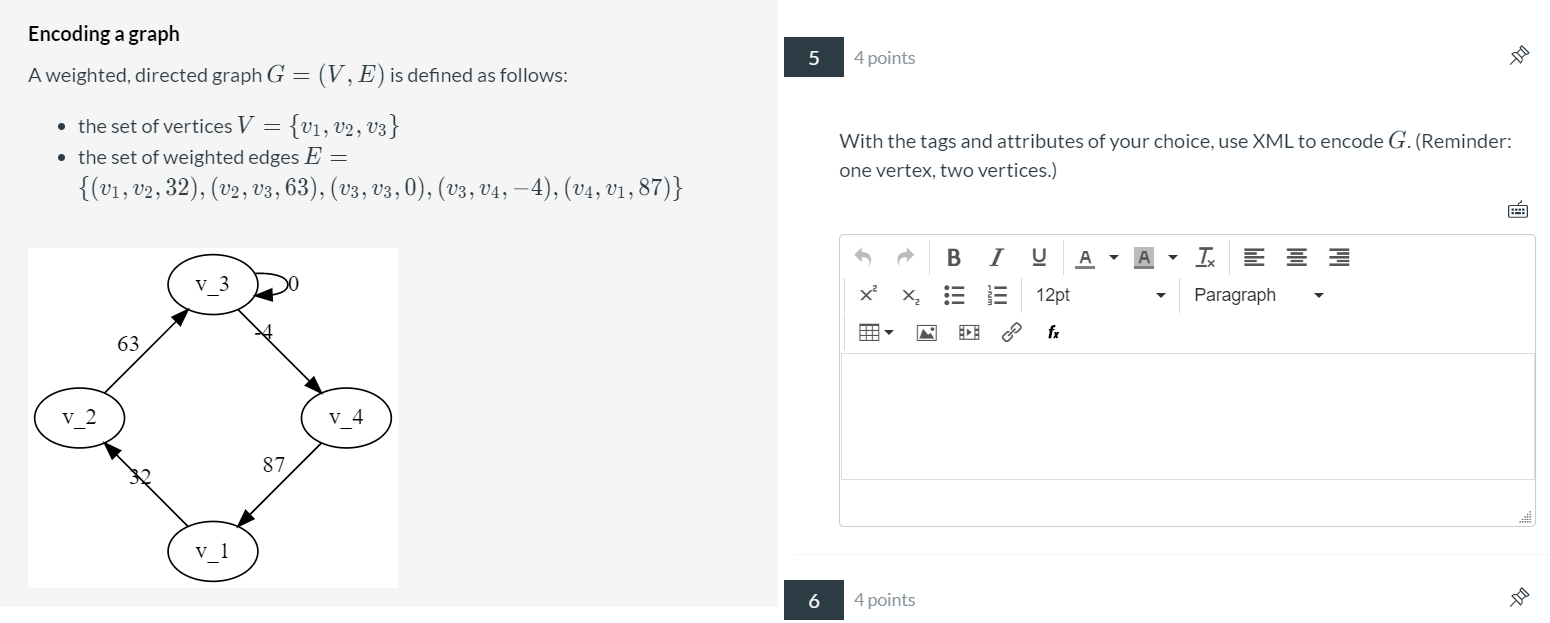  Encoding a graph A weighted, directed graph G = (V, E)