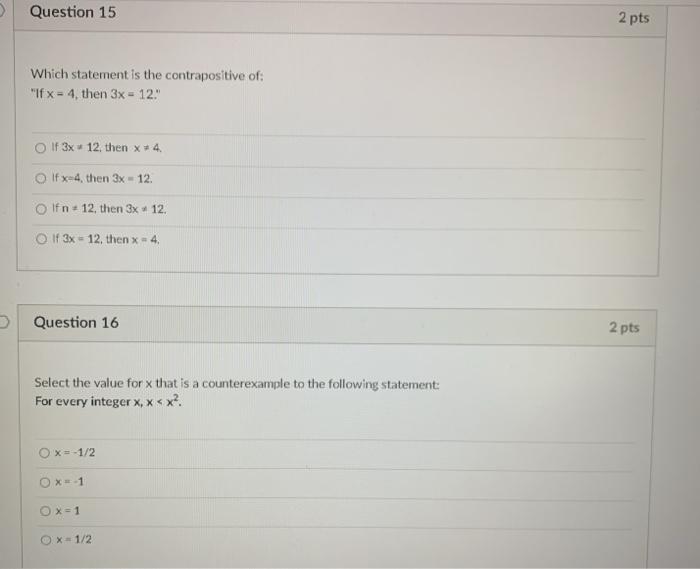 y is the set of real numbers. Select the statement that is