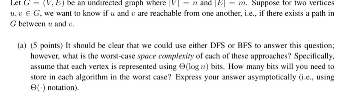  Let G = (V, E) be an undirected graph where |V|