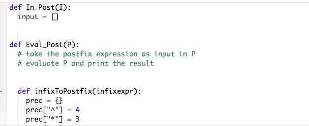  Problem: Take an arithmetic expression in infix notation, I. a. Write