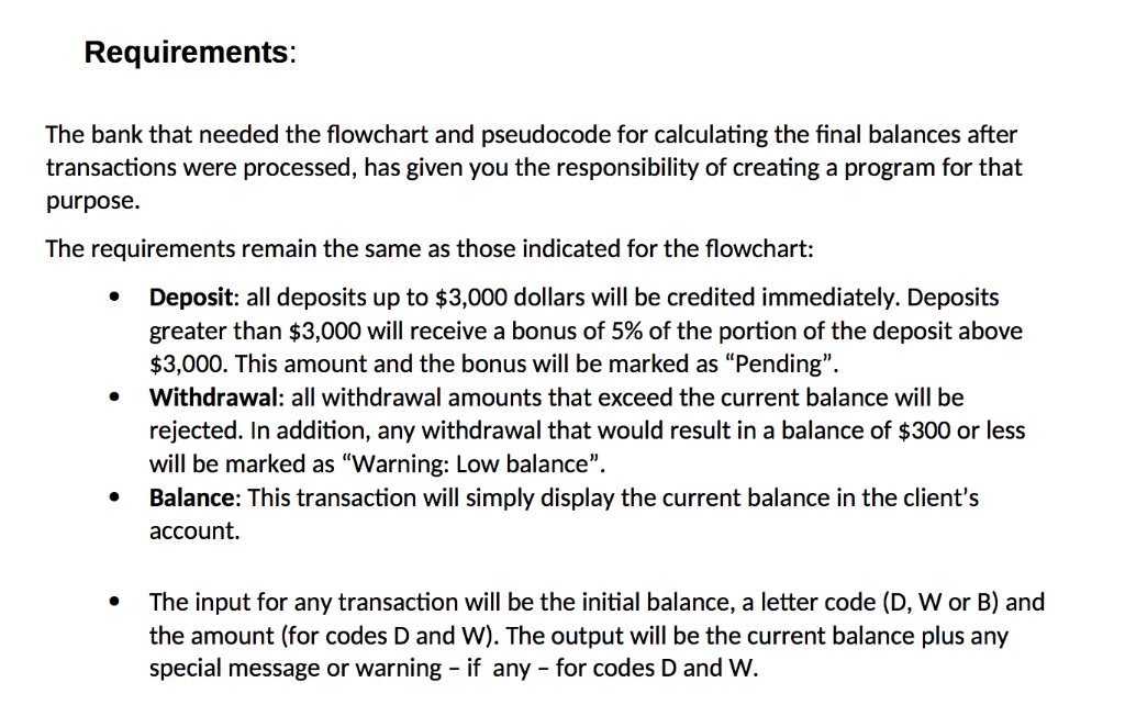 You will create a JavaScript program embedded on an HTML file -