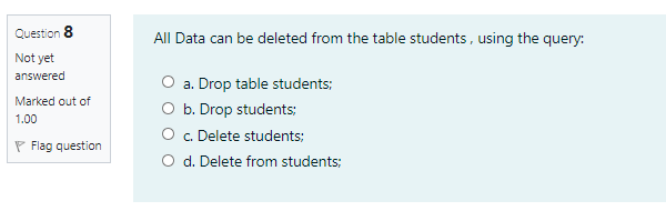 the level is between 1 to 5: Not yet answered Marked out
