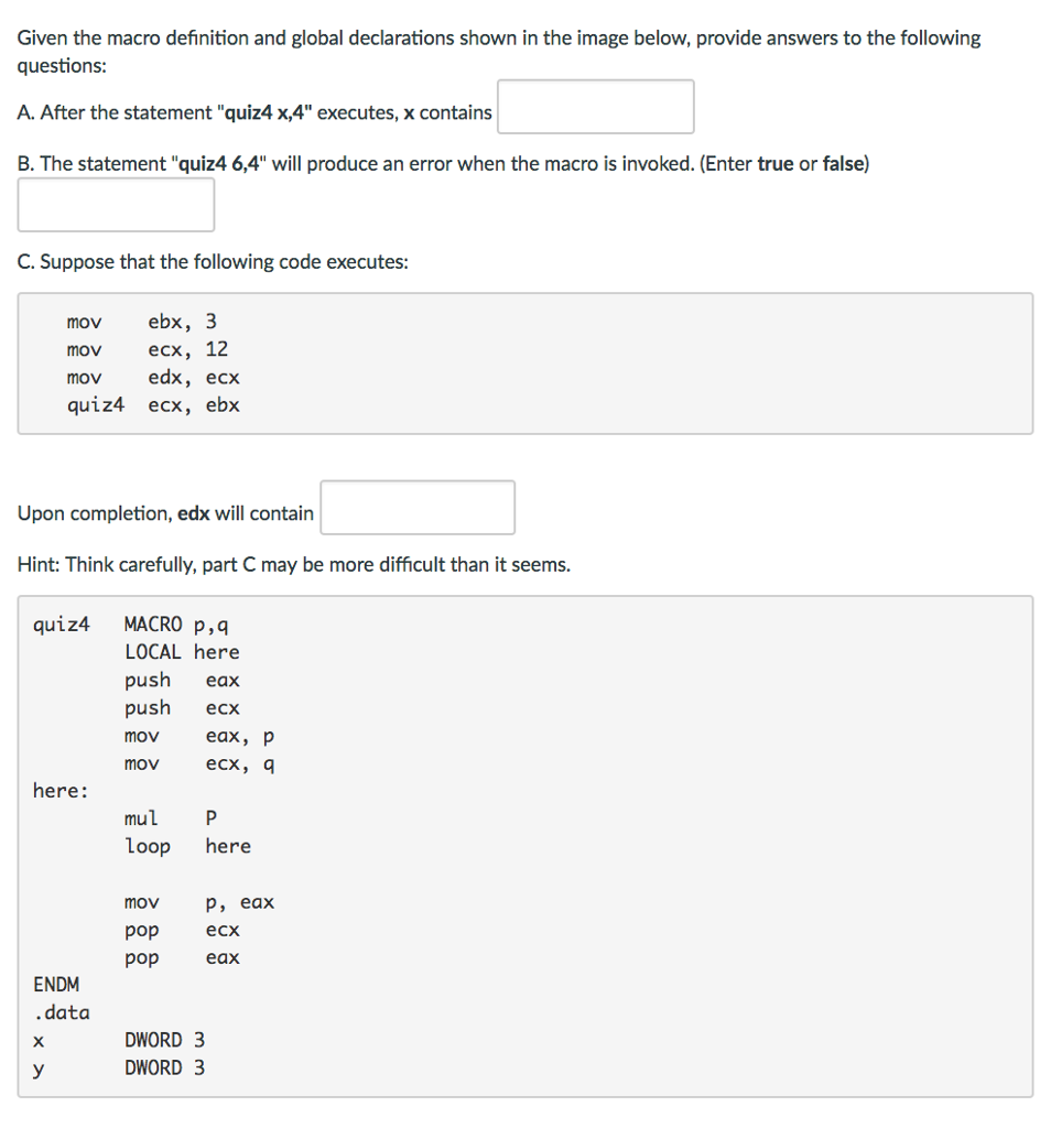 Given the macro definition and global declarations shown in the image