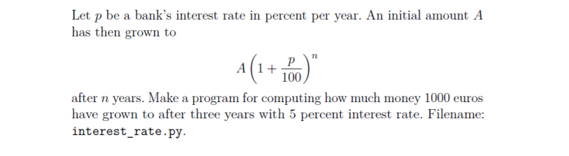 Python write the code using import math and then print out the