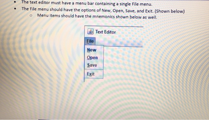 should only consist of a scrollable text area. The user should have