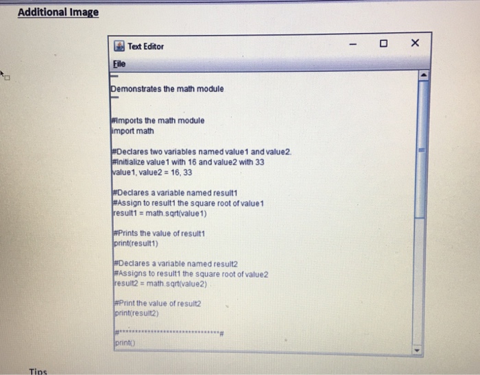 Text Editors window size should be 500 pixels wide and 500 pixels