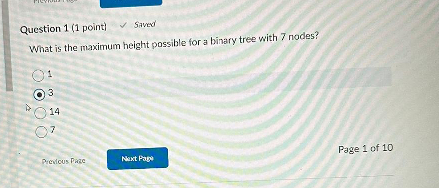  Question 1(1 point) Saved What is the maximum height possible for