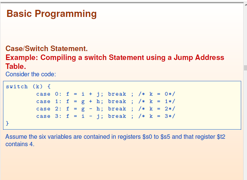 Computer Architecture Class: Write a program that translates a piece of code