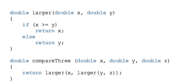 four double type input parameters and returns the largest among four values.