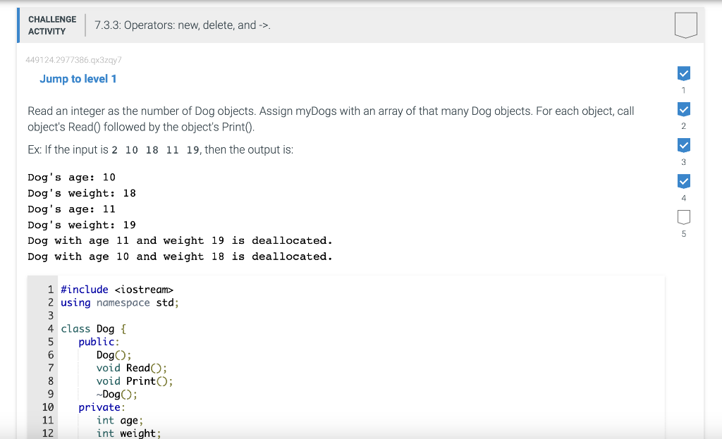  #include using namespace std; class Dog { public: Dog(); void Read();
