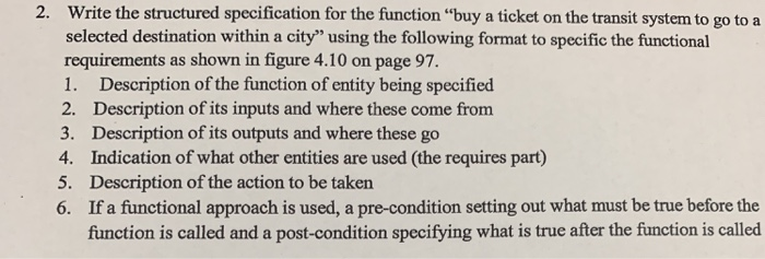  Write the structured specification for the function "buy a ticket on