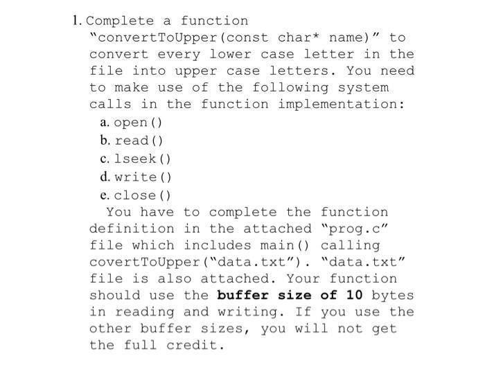  please complete the function in C language files needed are below