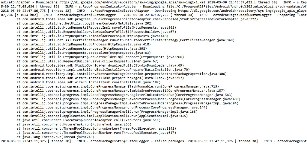 tools from Android studio. However, it will complete the download process but