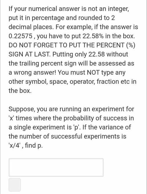 If your numerical answer is not an integer, put it in