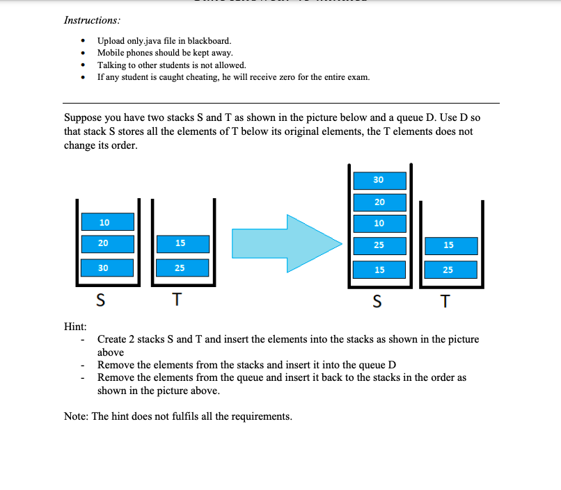  java code plz Instructions: - Upload only.java file in blackboard. -