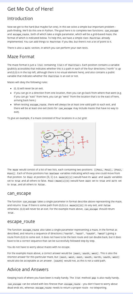 Q:Tests: Code: class Position: def __init__(self, north = False, east = False,