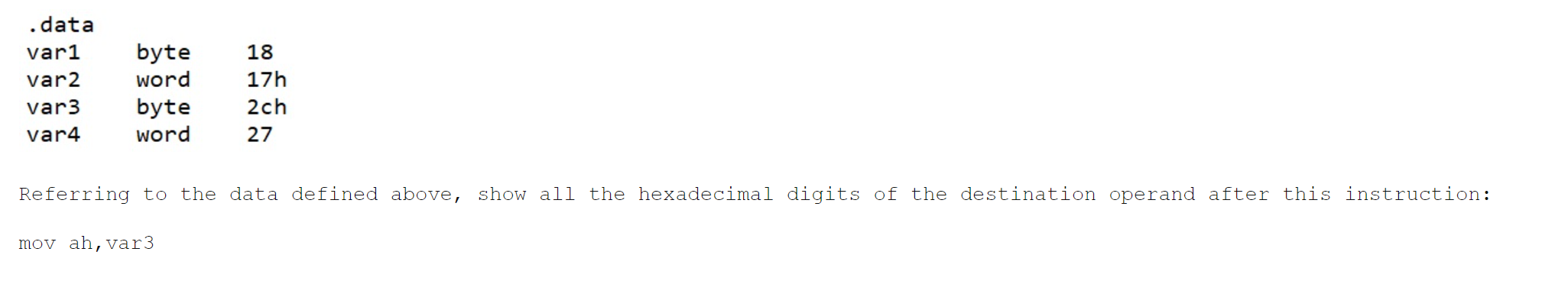 1 1 0 1 1 1 1 1 .data var1 var2 var3