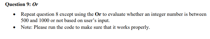 9. Complete with Excel and show your work Question 9: Or -