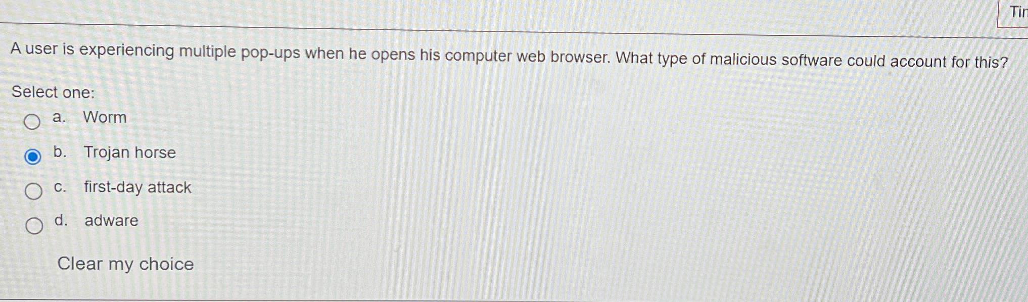  A user is experiencing multiple pop-ups when he opens his computer