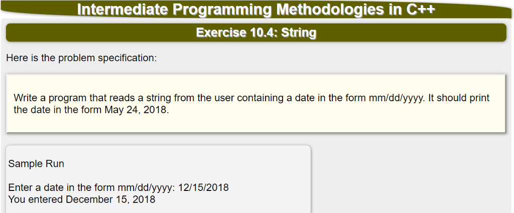 Write a program that reads a string from the user containing a