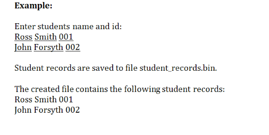 of students in a class. Then, read back contents of the file