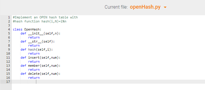 numbers as input Your hash function will be hash(val, size-val % size