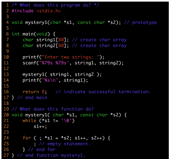 Programming in C not C++ /* What does this program do? */#