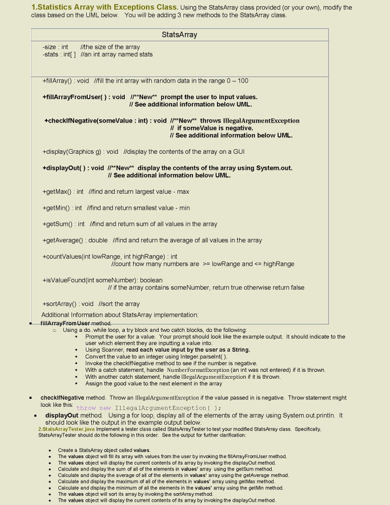 StatsArray not sure what i need to be doing. import java.awt.*;import java.util.Random;