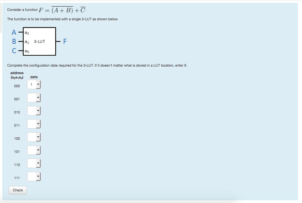  Consider a function F = (A + B) + C The