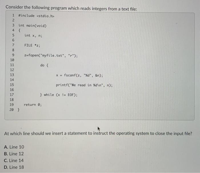 which option is the correct answer for c language coding? int x,