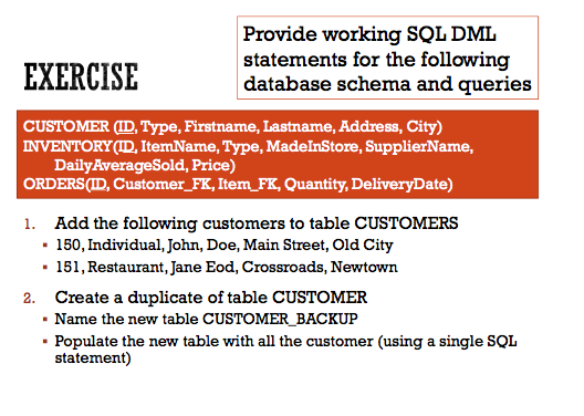 Introduction to Database Systems SQL DML Statements. Help please Provide working SQL