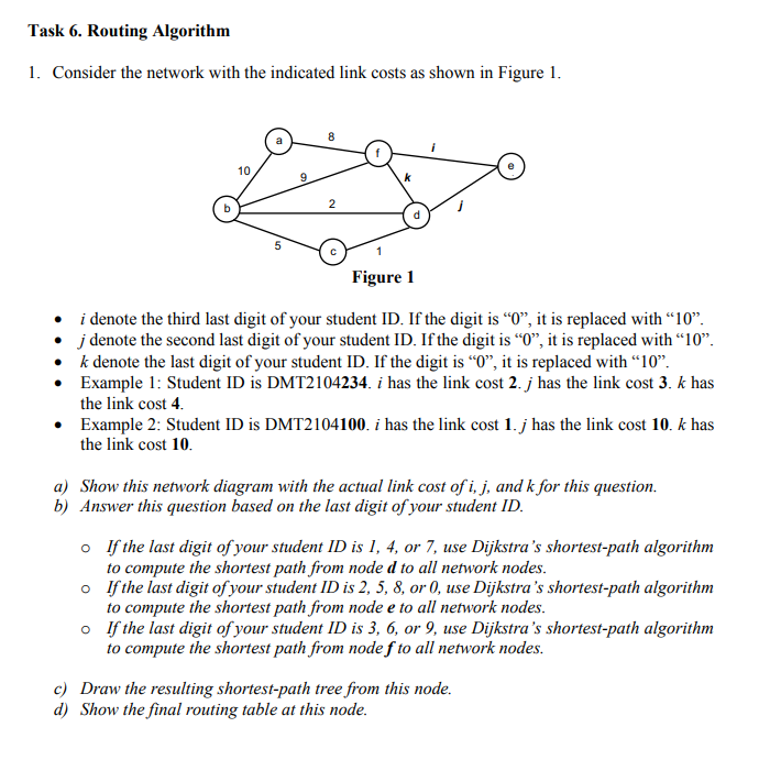 i=2 j=7 k=10 last digit =0, use Dijkstras shortest-path algorithm to compute