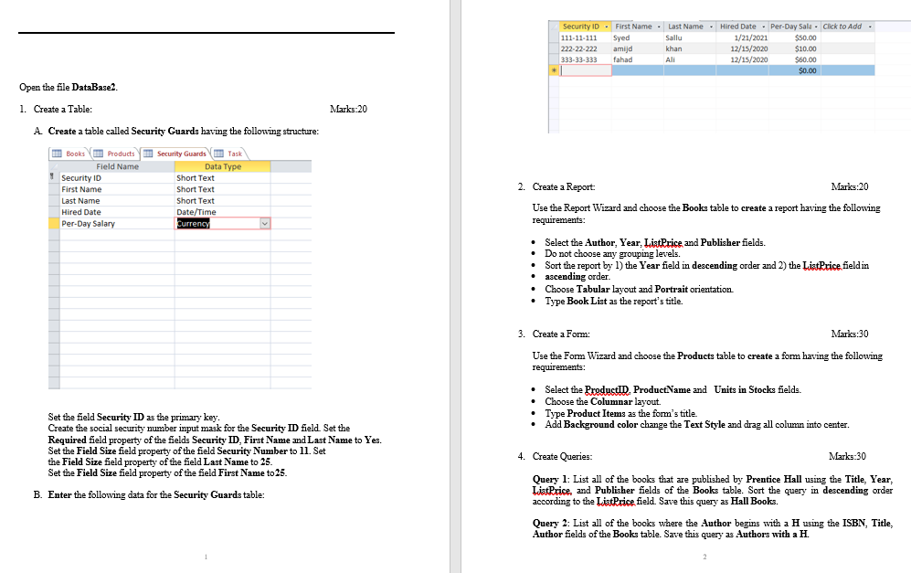 Security ID - First Name . Last Name . Hired Date