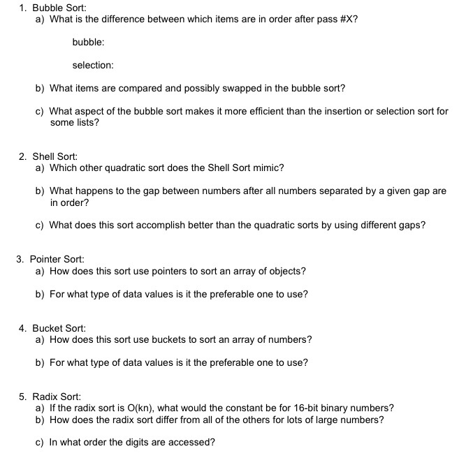  5 1. Bubble Sort: the difference between which items are in