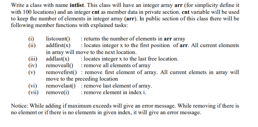  PLEASE DISCARD YOUR OWN SOLUTION,DO NOT COPY OTHERS!!! Write a class