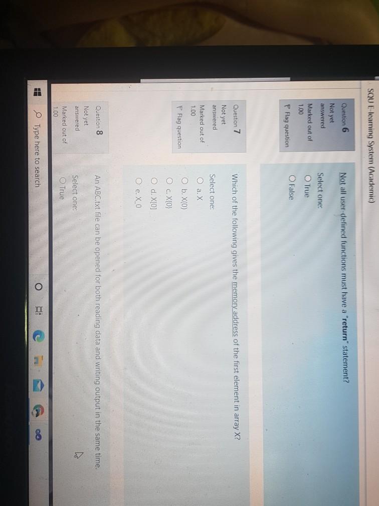  SQU E learning System (Academic) Not all user defined functions must