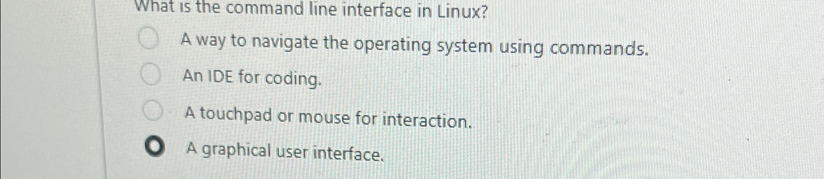  What is the command line interface in Linux? A way to