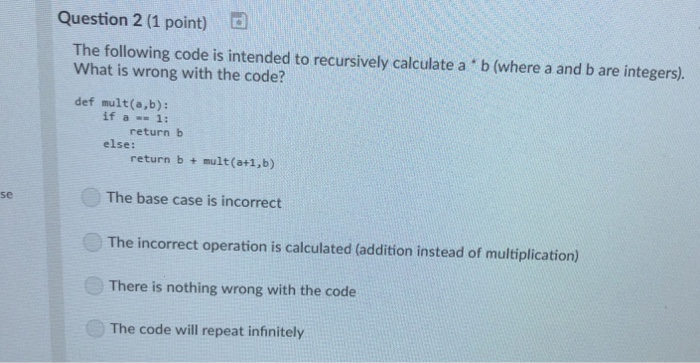 to 1 (inclusive) are printed. def compute (a): ifa>0: print (a-1) compute(a)
