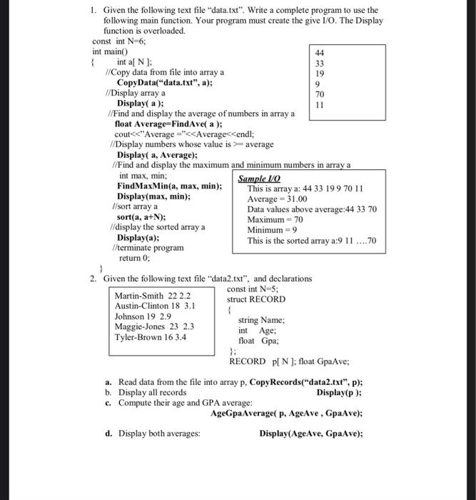 got stuck coding 9 1. Given the following text file "data.txt". Write